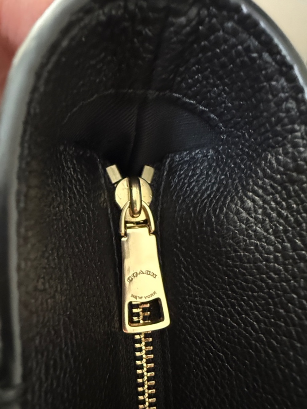 Coach Black Leather Tote with Gold Chain Handles - Picture 15 of 15